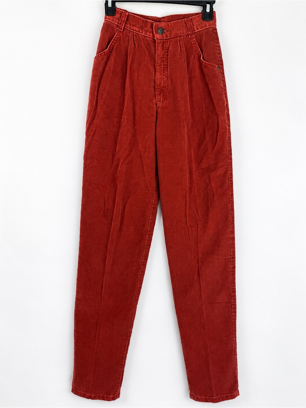 Vintage 1980s Levi’s Rust Corduroy Pleated High Rise Pants 5 USA